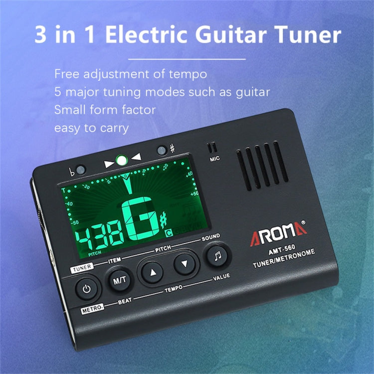 ROM Electronic Metronome Rhythm Acoustic Guitar Tuner(AMT-560)