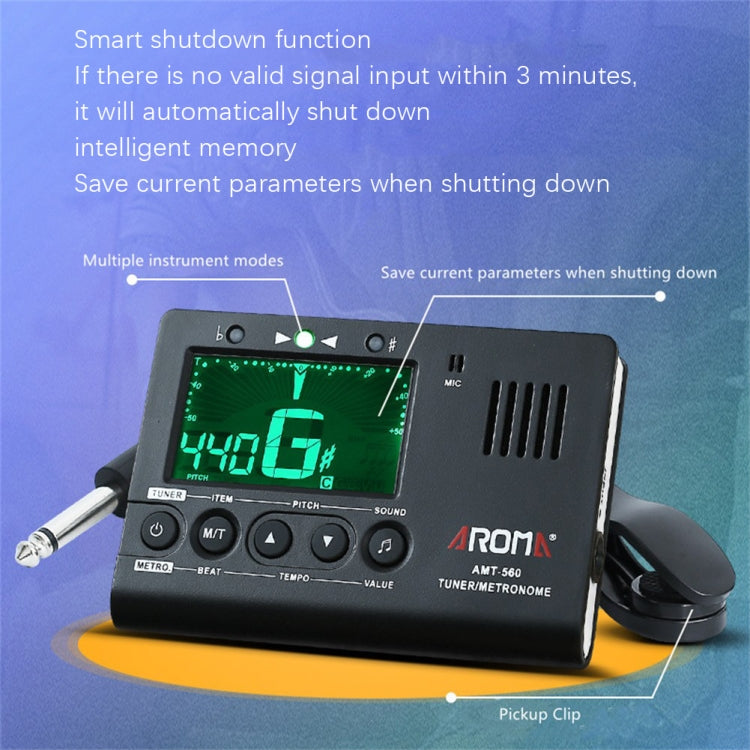 ROM Electronic Metronome Rhythm Acoustic Guitar Tuner(AMT-560)