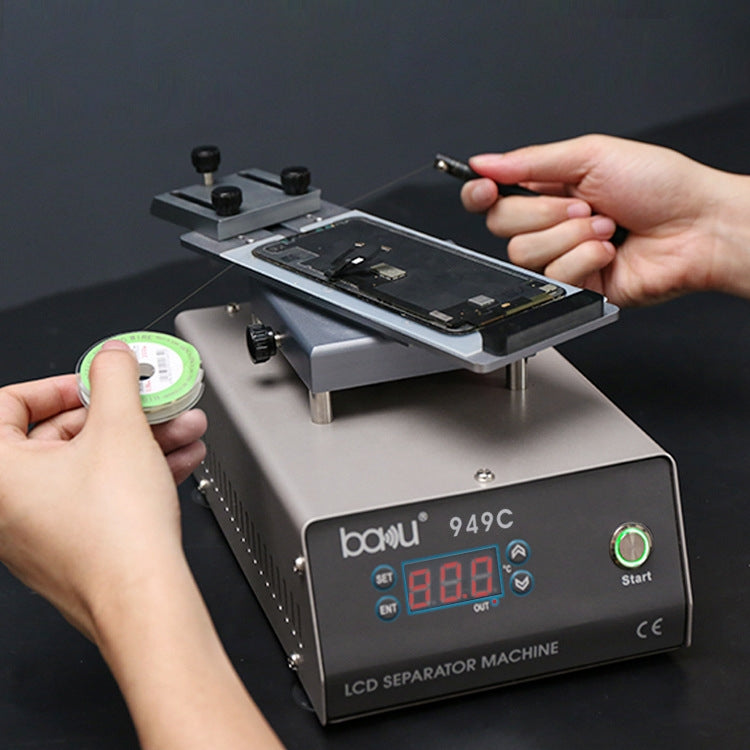 BAKU BA949C Heated 360-degree Rotating Fast LCD Screen Splitter(EU Plug 220V)