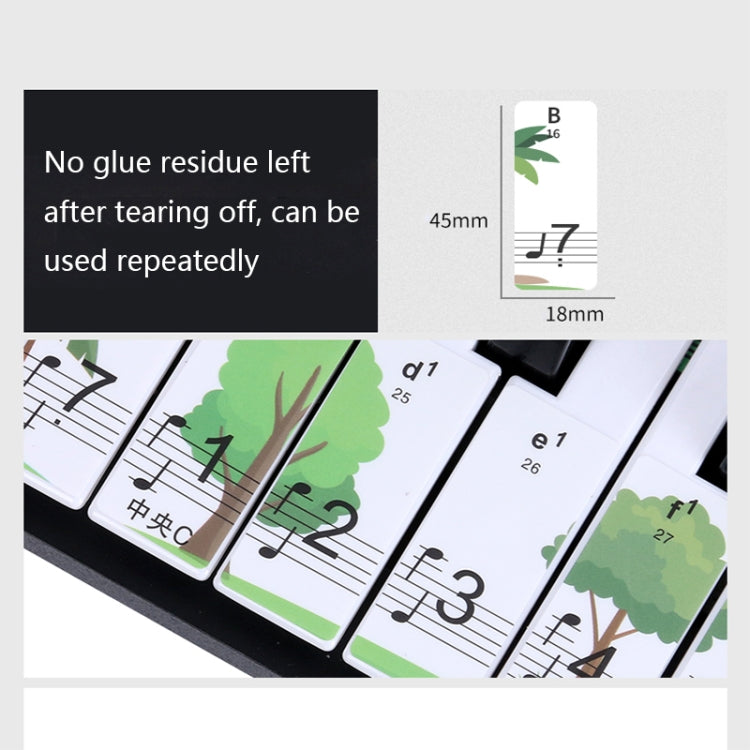 M52 88/76/61/54/49 Keys Piano Keyboard Stickers(Tree)