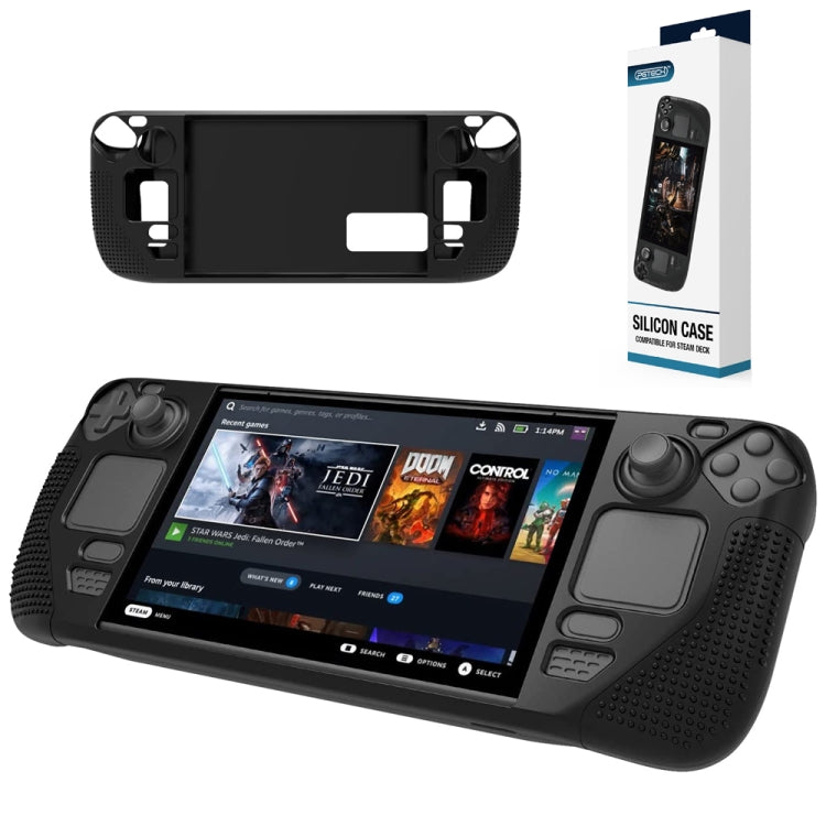 PGTECH Game Console Silicone Case With Anti-Slip Particles for Steam Deck(Black)