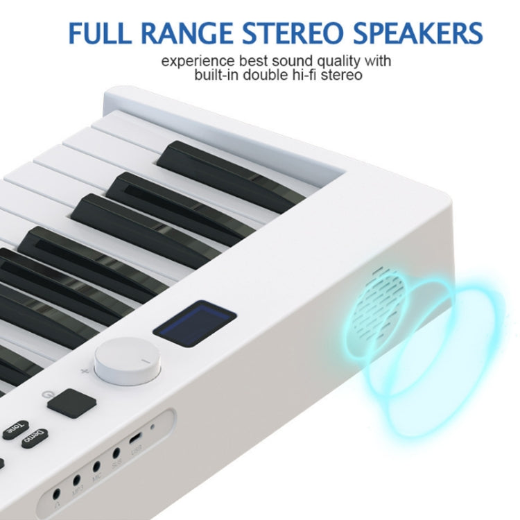 88-Key Portable Smart Folding Electric Piano, EU Plug(PJ88C White)