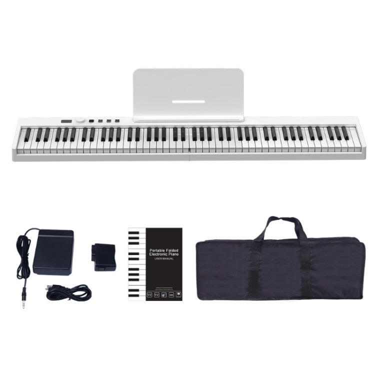 88-Key Portable Smart Folding Electric Piano, EU Plug(PJ88C White)