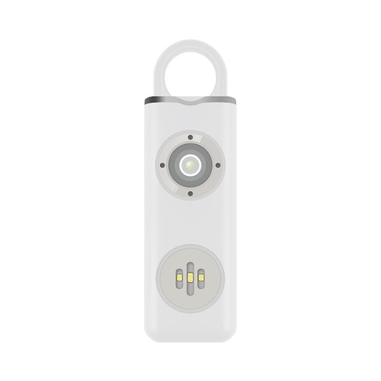 Anti-wolf Alarm Rechargeable Female Student Self-defense Keychain(White)