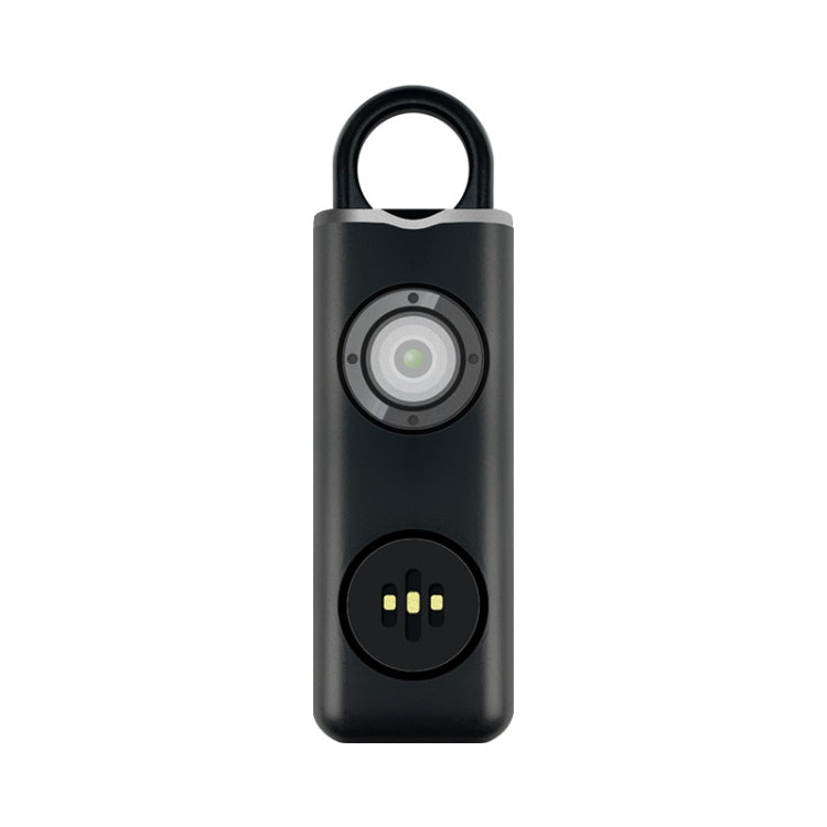 Anti-wolf Alarm Rechargeable Female Student Self-defense Keychain(Black)