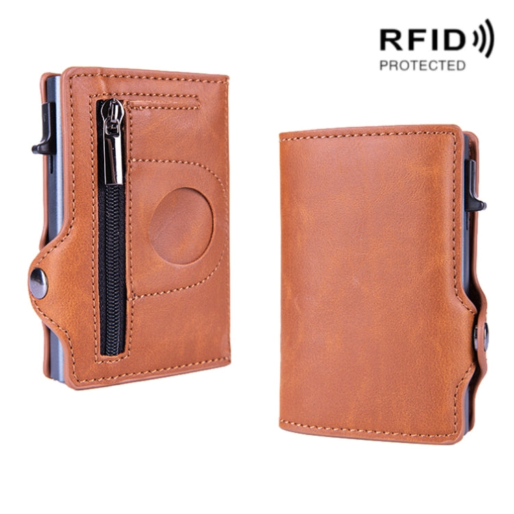 X-85 RFID Multi-compartment Card Holder For Airtag(Apricot)