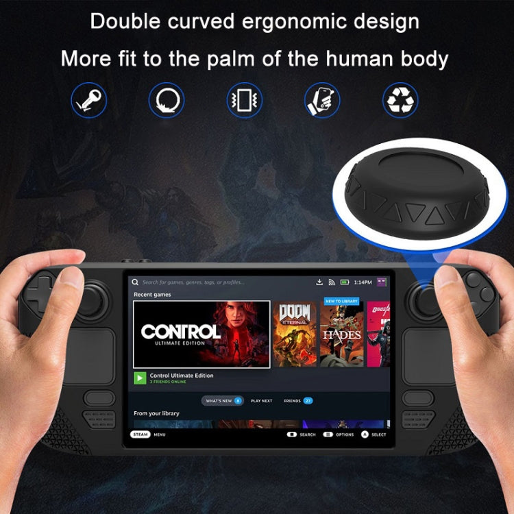 All-Inclusive Silicone Cover With Button Cap For Steam Deck(Blue)