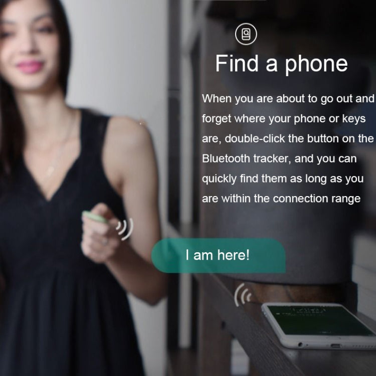 109 Square Smart Bluetooth Tracker Item Locator with Remote Photo Function(Blue)