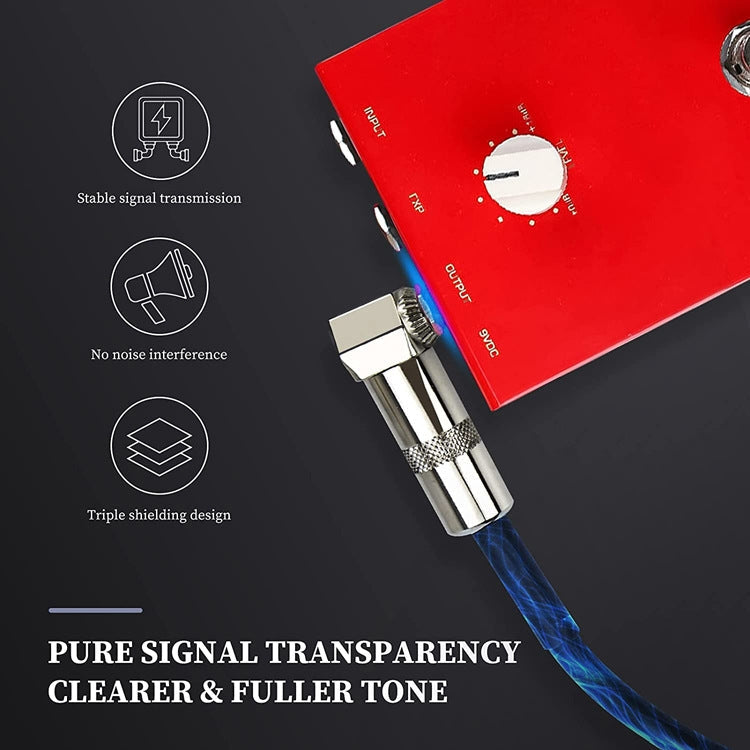 Single Block Audio Instrument Electric Guitar Effect Line, Cable Length: 30cm(Square Head Silver)