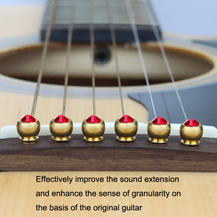 6PCS Guitar Dipping Pure Copper Citrimine Guitar Caps, Style: Big Diamond (Gold)