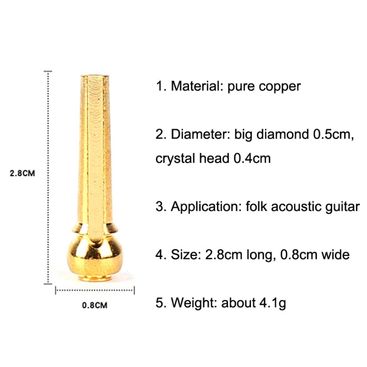 6PCS Guitar Dipping Pure Copper Citrimine Guitar Caps, Style: Big Diamond (Purple)