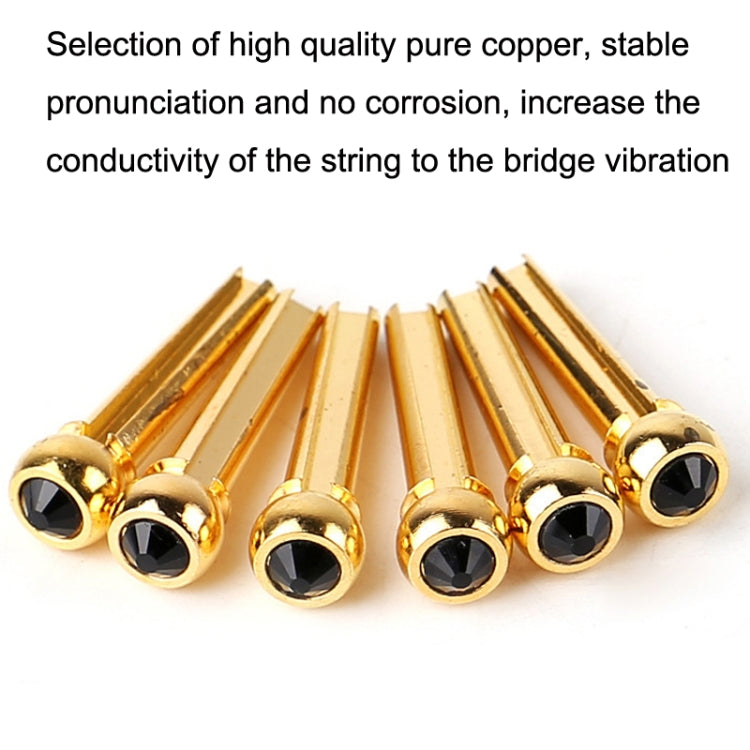 6PCS Guitar Dipping Pure Copper Citrimine Guitar Caps, Style: Big Diamond (Black)