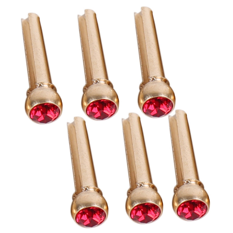 6PCS Guitar Dipping Pure Copper Citrimine Guitar Caps, Style: Big Diamond (Red)