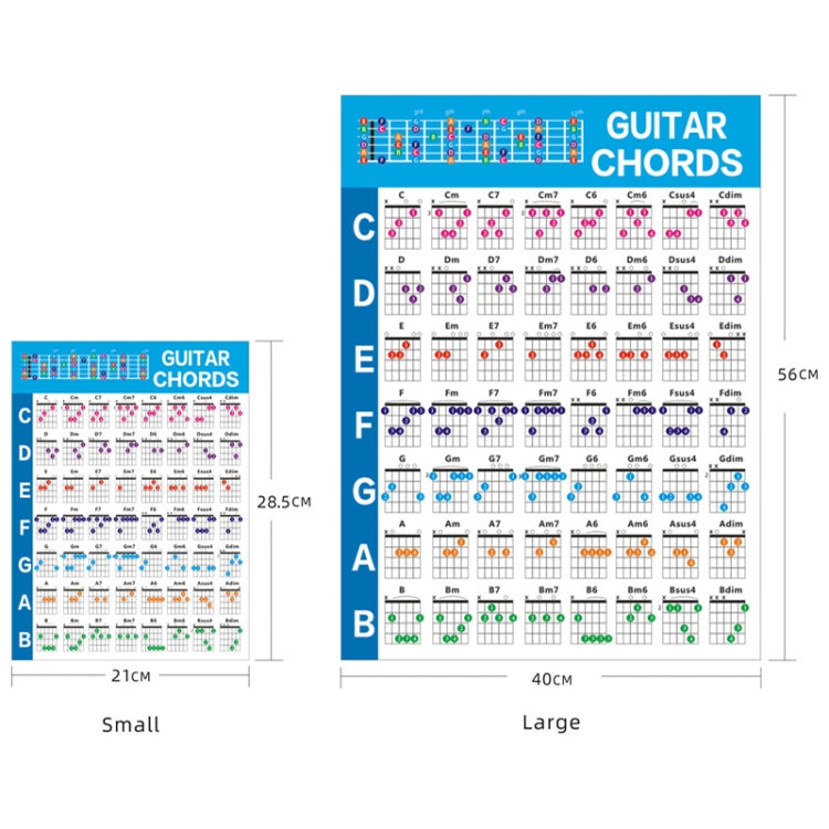 G625 Paper Chord Score Guitar Chord Fingering Exercise Chart(Large)