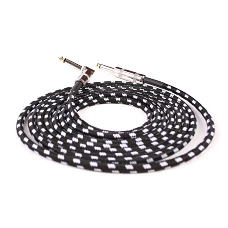 Guitar Connection Wire Folk Bass Performance Noise Reduction Elbow Audio Guitar Wire, Size: 0.5m(Black White)