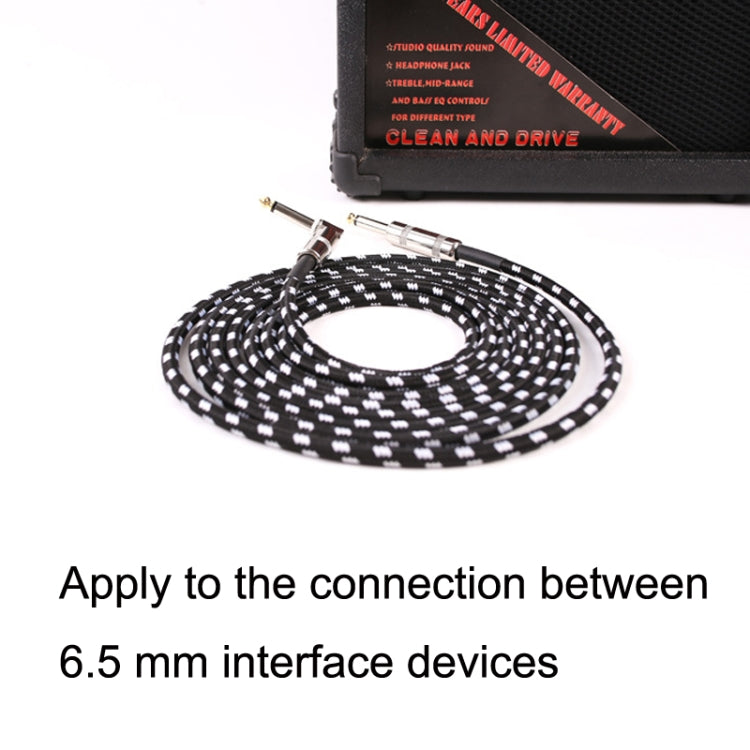 Guitar Connection Wire Folk Bass Performance Noise Reduction Elbow Audio Guitar Wire, Size: 6m(Black White)