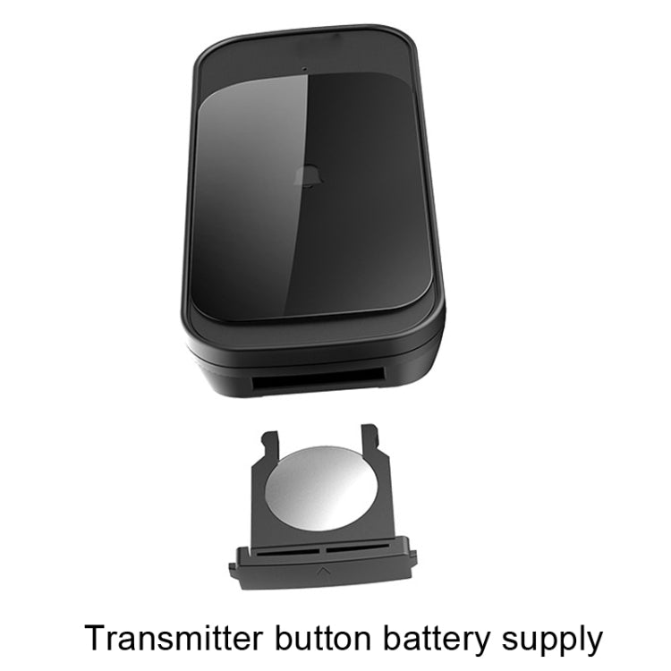 C03 1 For 1 Home Wireless IP44 Waterproof Touch Sensor Doorbell(US Plug Black)