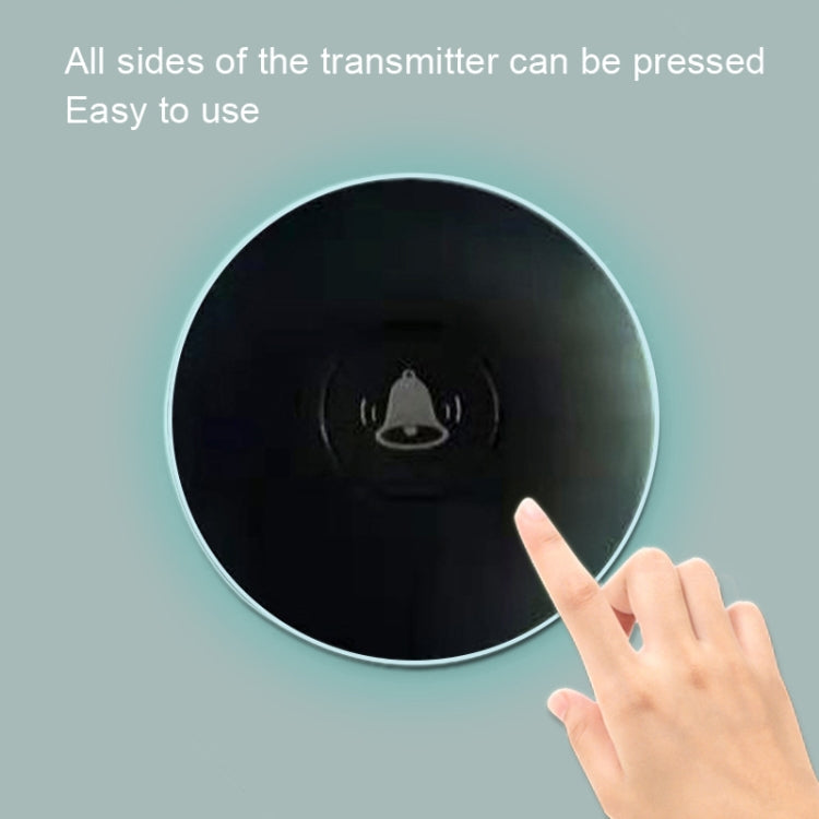 R16 1 For 1 Smart Wireless Self-Powered Hotel Home Electronic Call Doorbell(UK Plug Black)