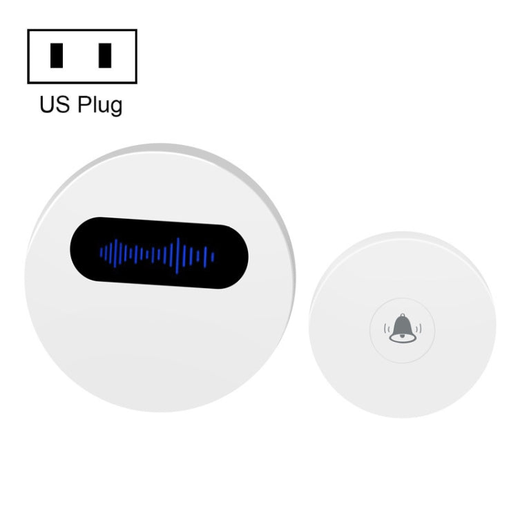 T10-1 1 For 1 Lighting Self-Power Generation Wireless Intelligent Doorbell(US Plug White)