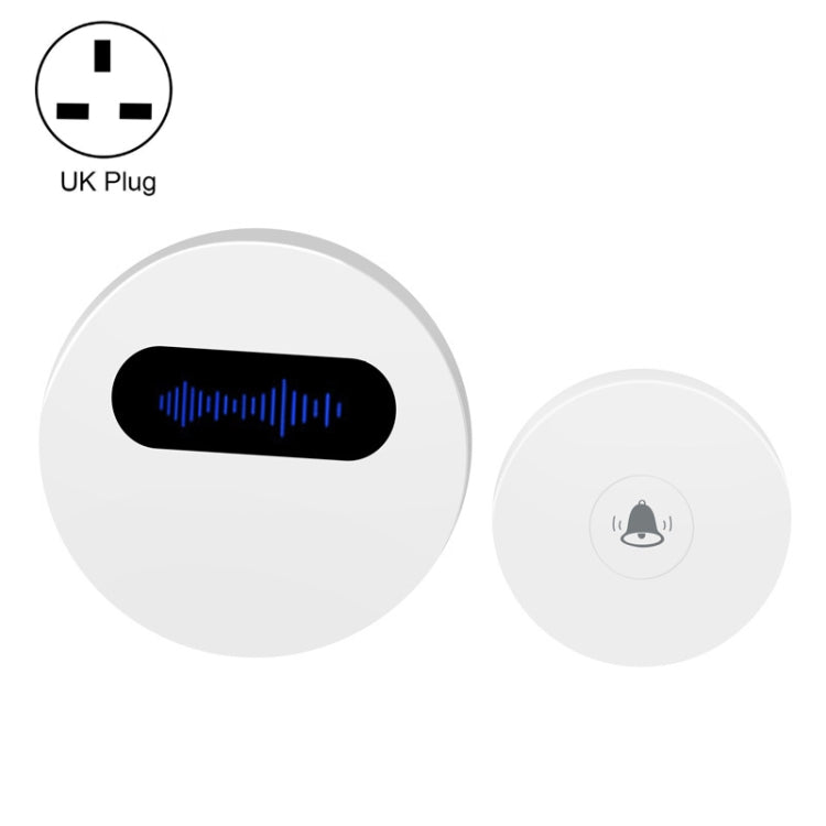 T10-1 1 For 1 Lighting Self-Power Generation Wireless Intelligent Doorbell(UK Plug White)