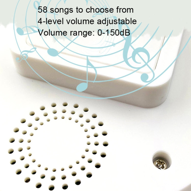 T10-1 1 For 1 Lighting Self-Power Generation Wireless Intelligent Doorbell(US Plug White)