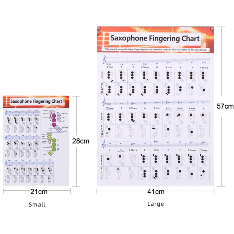 Coated Paper Saxophone Fingering Chord Diagrams Saxophone Practice Figure(Small)