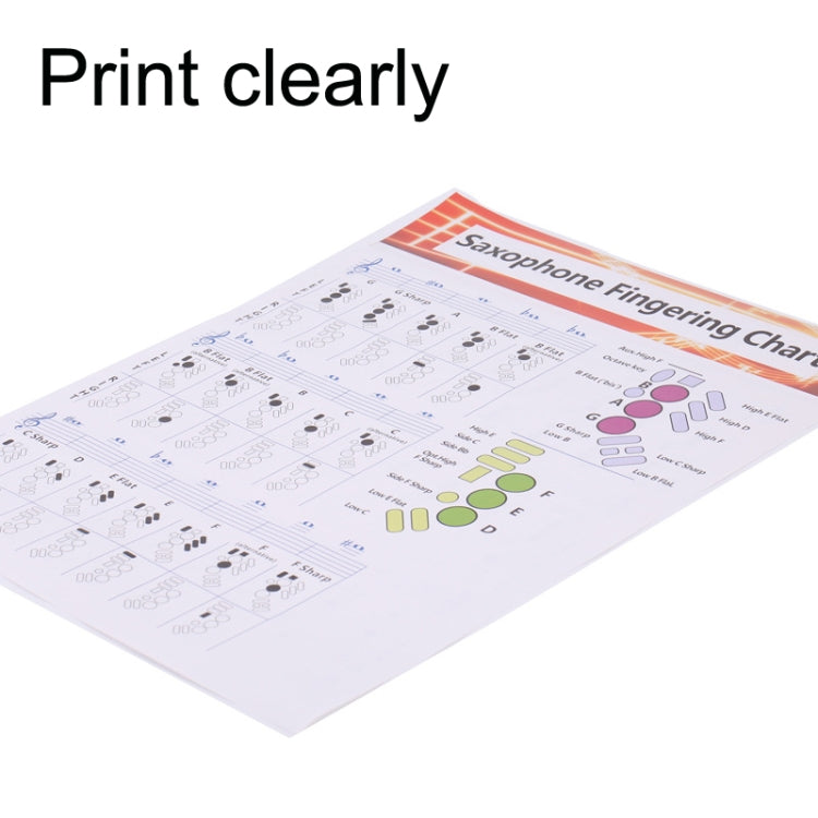 Coated Paper Saxophone Fingering Chord Diagrams Saxophone Practice Figure(Large)