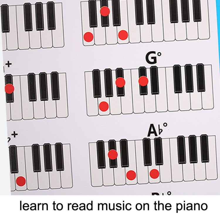 Staff Piano Chord Practice Picture Coated Paper 88 Keys Beginner Piano Fingering Chart, Size: Small
