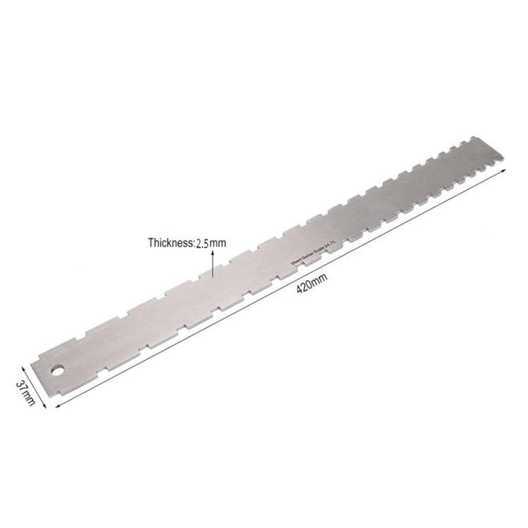 GNR3 Stainless Steel Measurement Bass Guitar Neck Ruler, Style: Double Teeth