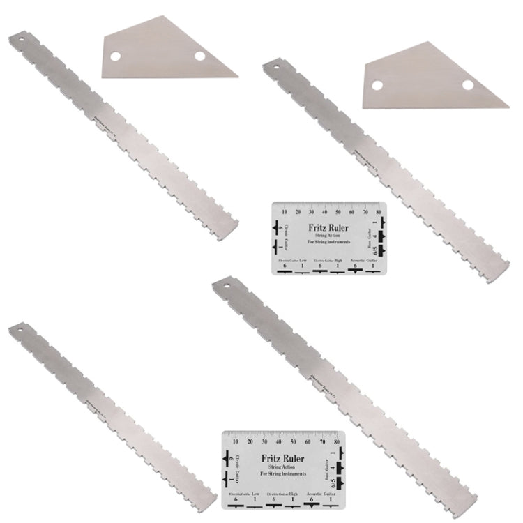 GNR3 Stainless Steel Measurement Bass Guitar Neck Ruler, Style: Double Teeth+String High Ruler