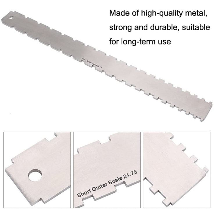 GNR3 Stainless Steel Measurement Bass Guitar Neck Ruler, Style: Double Teeth+String High Ruler