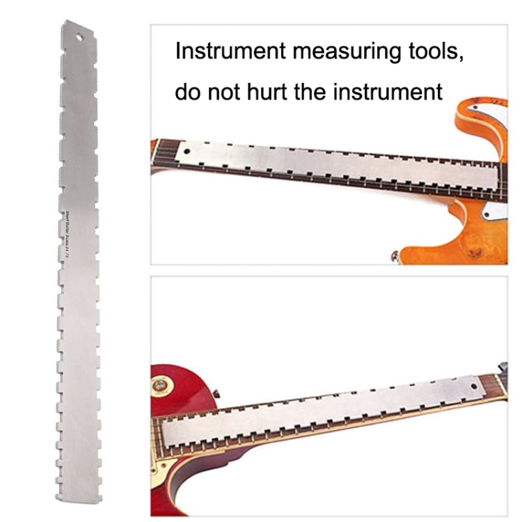 GNR3 Stainless Steel Measurement Bass Guitar Neck Ruler, Style: Double Teeth+Leveling Ruler+String High Ruler