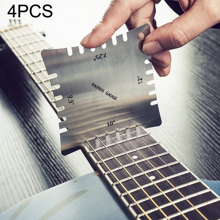 4 PCS/ Set Guitar With Teeth Ruler Guitar Repair Measuring Ruler Tools