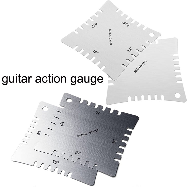 4 PCS/ Set Guitar With Teeth Ruler Guitar Repair Measuring Ruler Tools