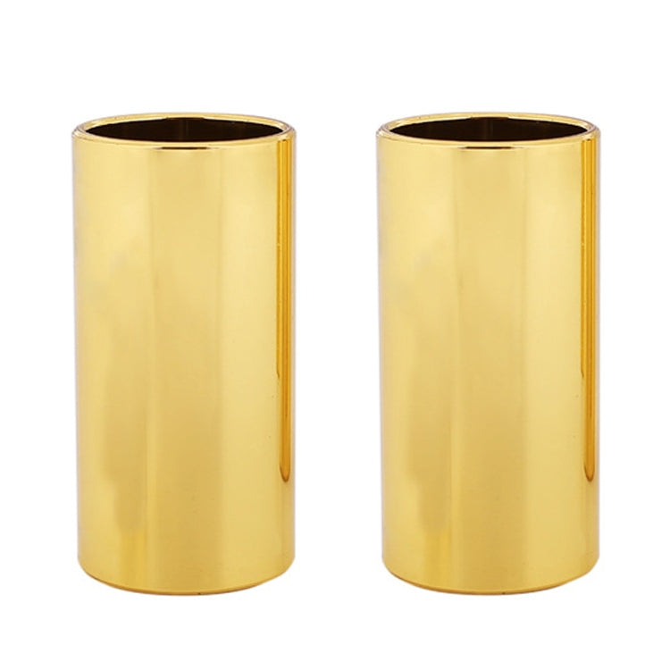 2PCS Stainless Steel Guitar Slide Tube Folk Slide Block, Size: 60mm(Gold)