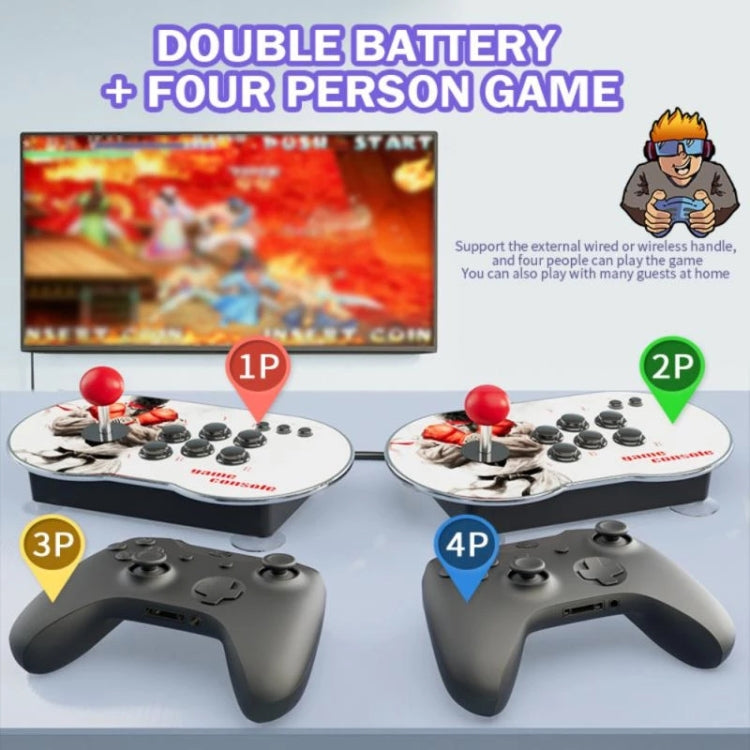 MANTE1 MT6 TV Console Game Joystick Turret HD 4K Game 3 Persons 32G Built-in 10000 Games+Wireless Handle