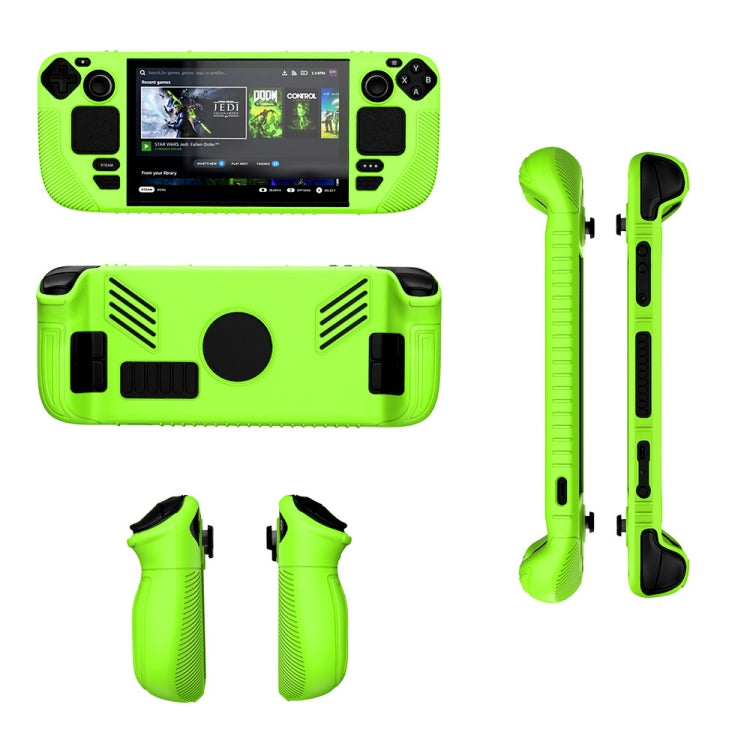 For Steam Deck V3 Non-slip Silicone Protective Case for Pocket Consoles(Green)