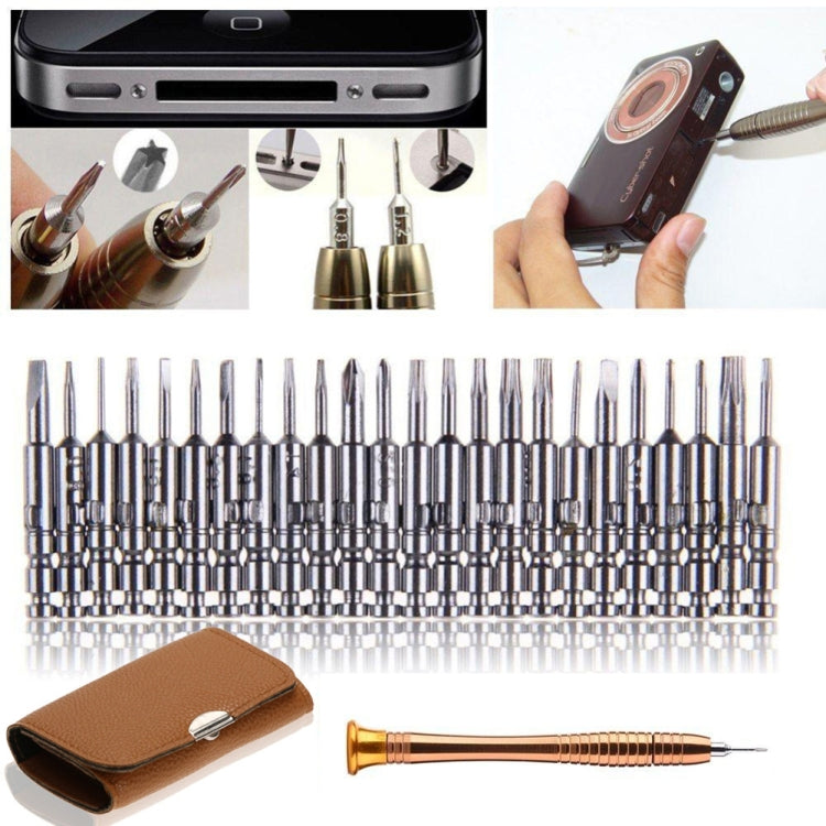 25 In 1 Screwdriver Batch Set Mobile Phone Notebook Repair Tool(Brown)