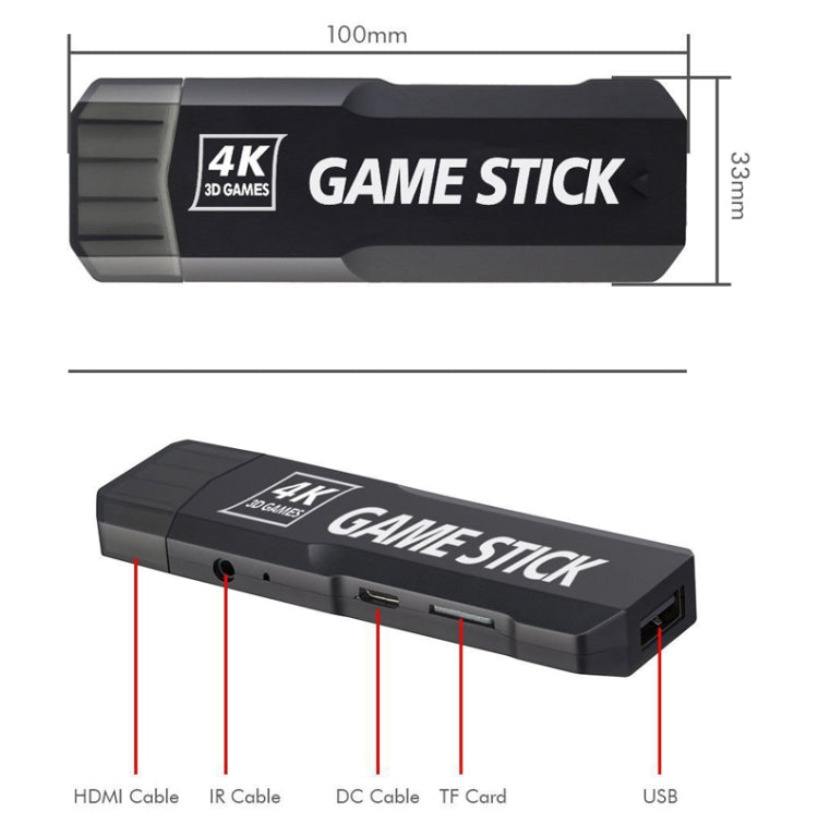 GD10 2.4G Wireless 4K HD TV Game Console PSP Game Box 128G Built-in 40,000 Games