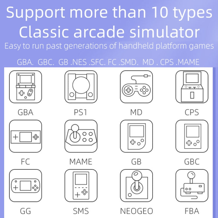 RG3000 Handheld Game Console Support Double Handle Mini Game Console(Pink)