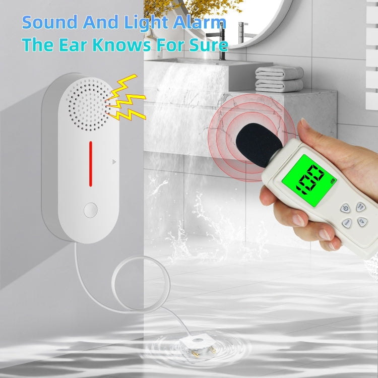 Tuya WIFI Sound and Light Water Immersion Alarm Leak Sensor Overflow Alarm Detector