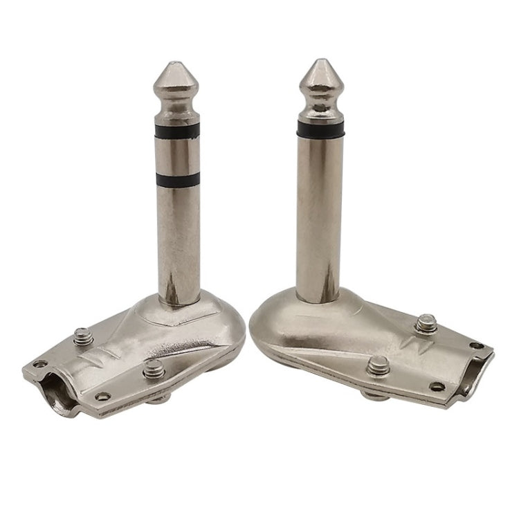 10pcs 6.35mm Right Angle Guitar Plug Audio Microphone Amplifier Connector, Specification: Mono