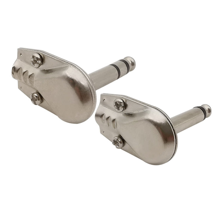 10pcs 6.35mm Right Angle Guitar Plug Audio Microphone Amplifier Connector, Specification: Binaural
