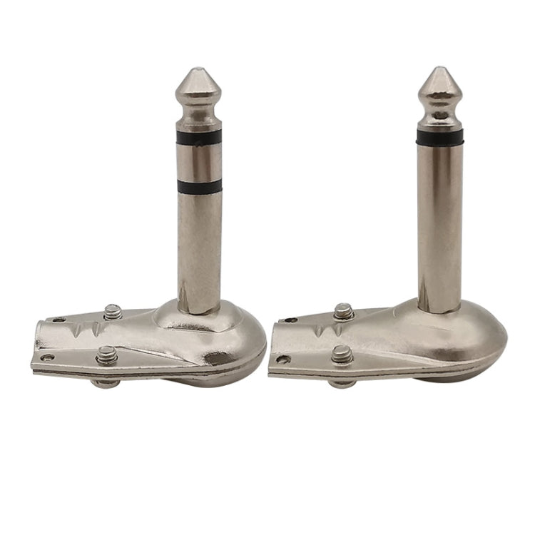 10pcs 6.35mm Right Angle Guitar Plug Audio Microphone Amplifier Connector, Specification: Binaural