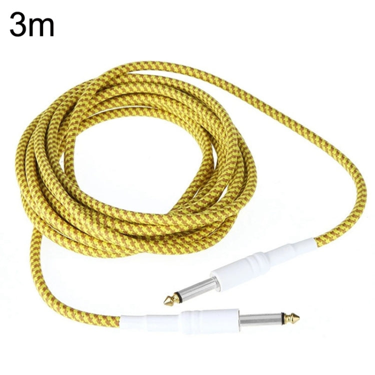 JT001 Male To Male 6.35mm Audio Cable Noise Reduction Folk Bass Instrument Cable, Length: 3m(Yellow)