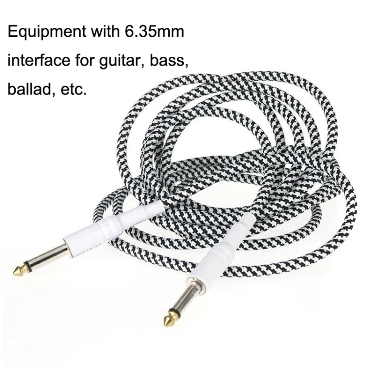JT001 Male To Male 6.35mm Audio Cable Noise Reduction Folk Bass Instrument Cable, Length: 3m(Blue)