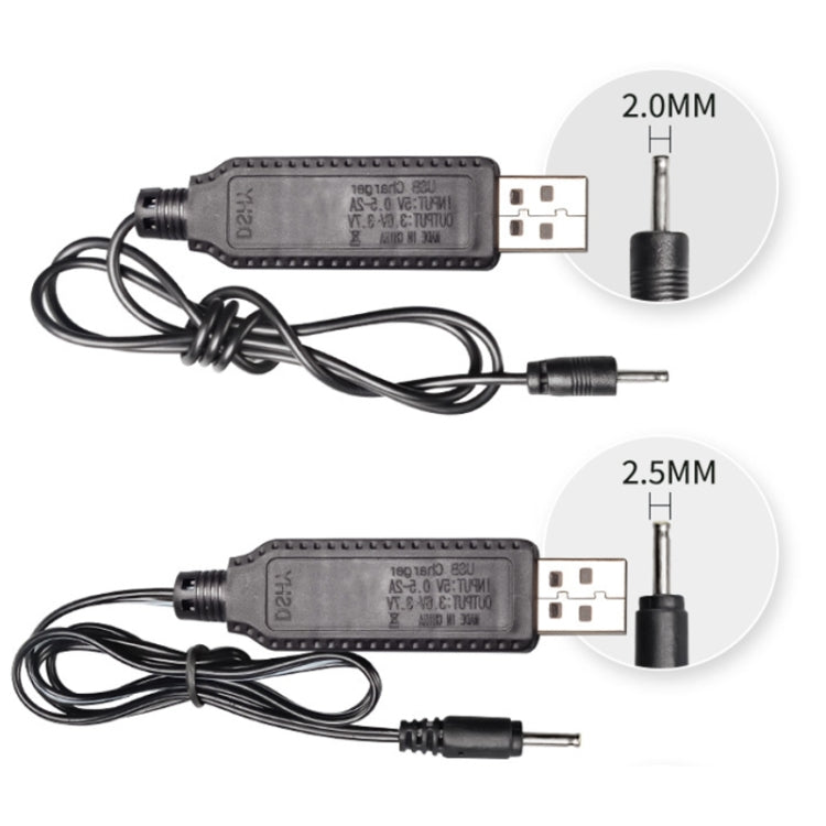 10pcs 3.7V IC Circuit Protection Lithium Battery USB Straight Head Charging Cable, Model: 2.0mm