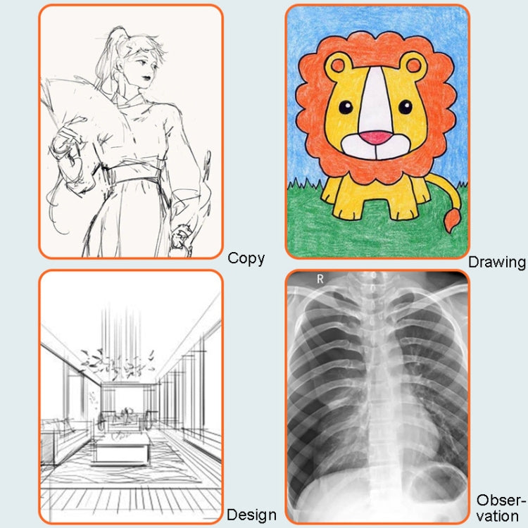 A4-D28B Rechargeable Copy Desk Drawing Board, Specification: With Charging Line+AU Plug Adapter