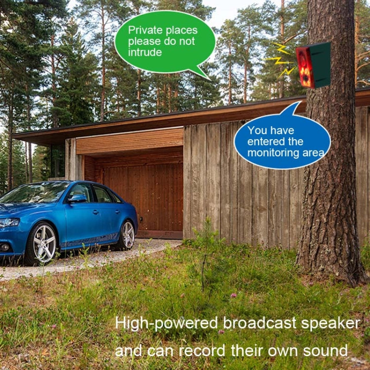 N911N Solar Alarm Infrared Sensor Sound And Light Blast Warning Light Animal Repeller(English Version)