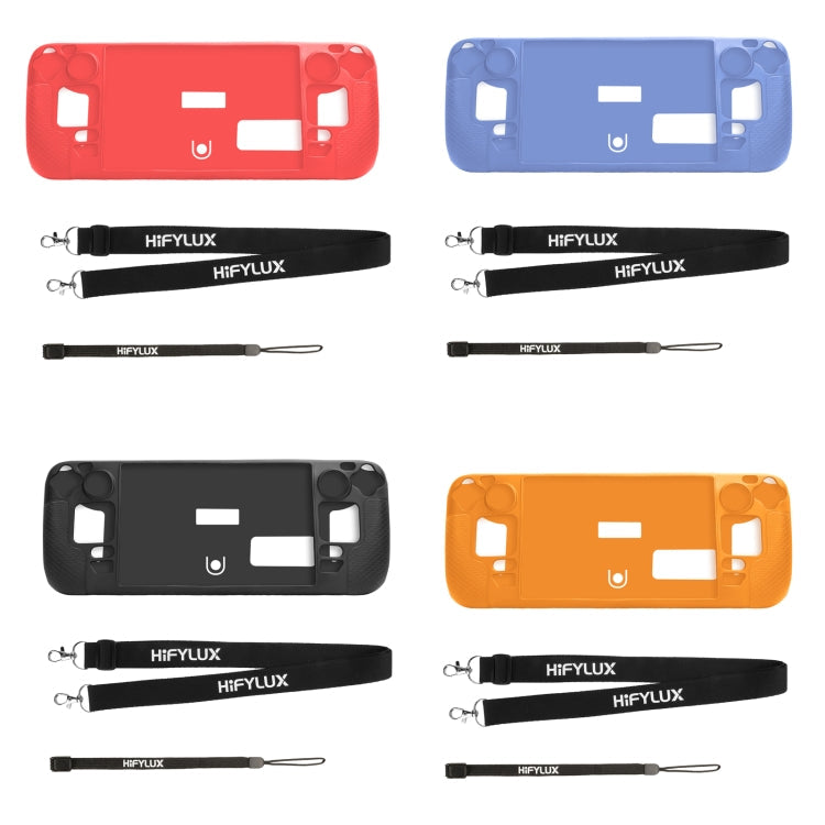 For Steam Deck Hifylux ST-PF14 Game Console Silicone Case Anti-scratch Non-slip Handheld Case Lanyard(Red)